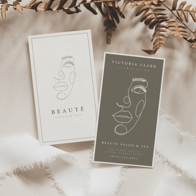 Modern Minimalist Ivory/Neutral Salon & Spa Business Card (Creator Uploaded)