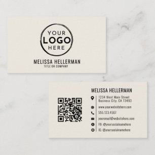 Modern Minimalist Ivory Professional Logo Business Card
