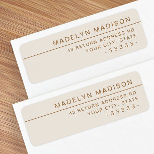 Modern minimalist ivory return address label