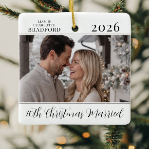 Modern Minimalist Keepsake Ornament for Couple