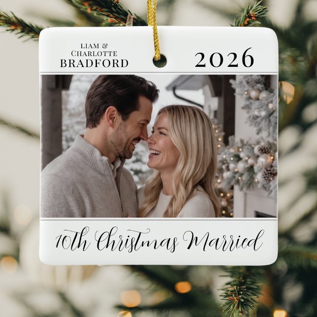 Modern Minimalist Keepsake Ornament for Couple (Modern minimalist keepsake ornament for couple anniversary, stocking stuffer for husband wife them)