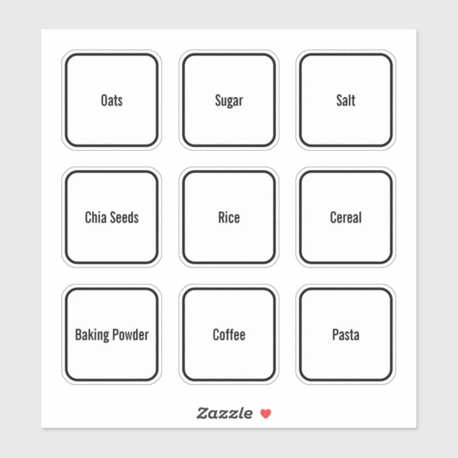 Modern Minimalist Kitchen Pantry Labels (Sheet)