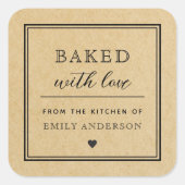 Modern Minimalist Kraft Baking Gift Bakery Square Sticker (Front)