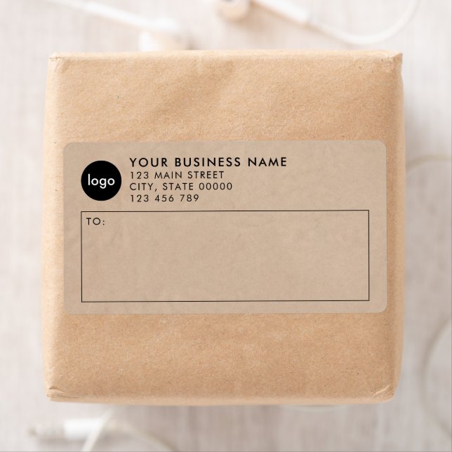 Modern Minimalist Kraft Business Logo Shipping (Insitu)