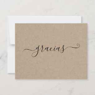Modern Minimalist Kraft Gracias Card