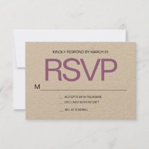Modern Minimalist Kraft RSVP Wedding Response