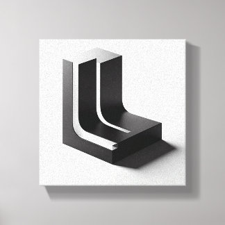 Modern Minimalist L-Shaped Geometric Block Canvas Print