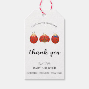 Modern Minimalist Ladybug Family Baby Shower Gift Tags