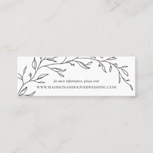 Modern Minimalist Laurel Branch Wedding Website  Mini Business Card