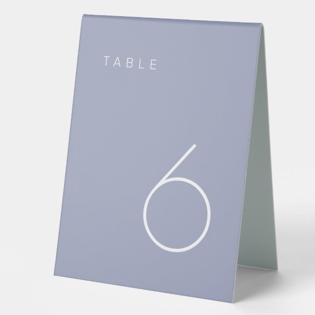 Modern Minimalist Lavender Purple Table Number (Front)