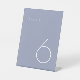 Modern Minimalist Lavender Purple Table Number Tab Pedestal Sign