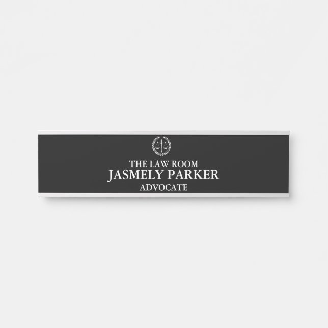 Modern minimalist law office advocate Room Door Sign (Front)