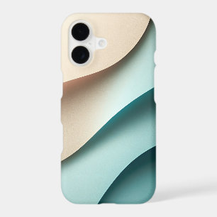 Modern Minimalist Layered Paper Waves Elegant Teal