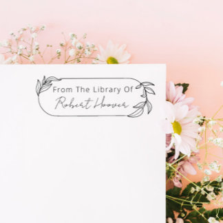 Modern Minimalist Leaves From The Library Of Self-inking Stamp