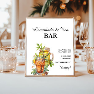 Modern Minimalist Lemonade bar Summer Birthday sig Poster
