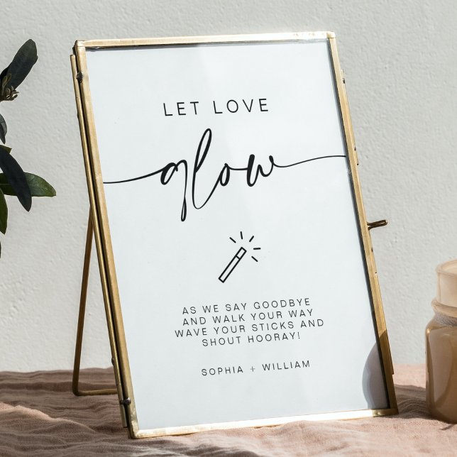 Modern Minimalist Let Love Glow Wedding Sign (Creator Uploaded)