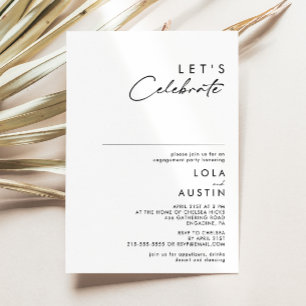 Modern Minimalist Let's Celebrate Invitation