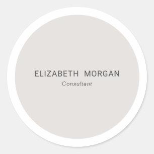 Modern Minimalist Light Grey Beige Classic Round Sticker