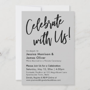 Modern Minimalist Light Grey Celebrate with Us! Invitation