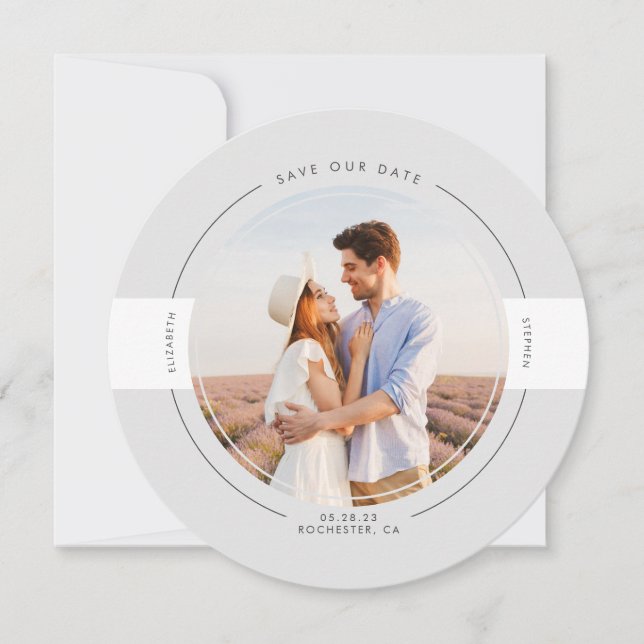 Modern Minimalist Light Grey Save the Date Photo (Front)
