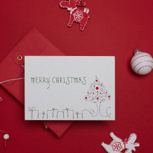 Modern Minimalist Line Art Holiday Card