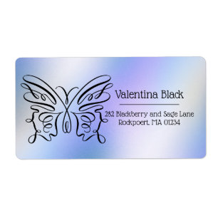 Modern Minimalist Line Drawing Butterfly Monogram