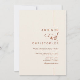 Modern Minimalist Line Script Wedding Invitation