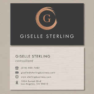Modern Minimalist Linen Business Card