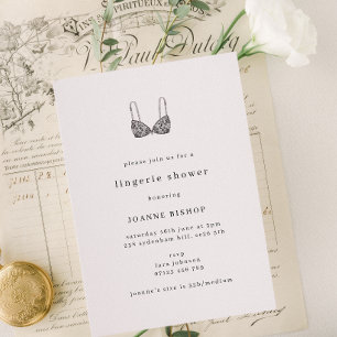 Modern Minimalist Lingerie Bridal Shower Invitation
