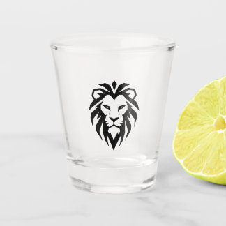 Modern Minimalist Lion Head Icon Shot Glass
