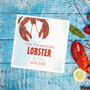 Modern Minimalist Lobster Boil Seafood Napkin