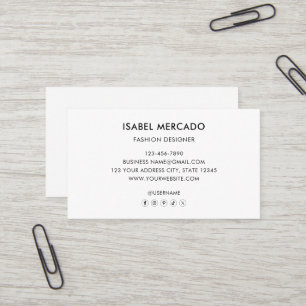 Modern Minimalist Logo Black & White Classy Business Card