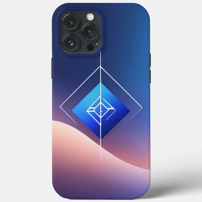 Modern Minimalist Logo - Blue Gradient Case-Mate iPhone Case (Back)