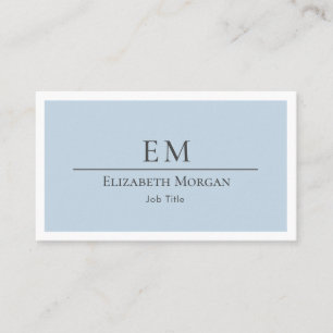 Modern Minimalist Logo Light Blue Grey Simple Business Card
