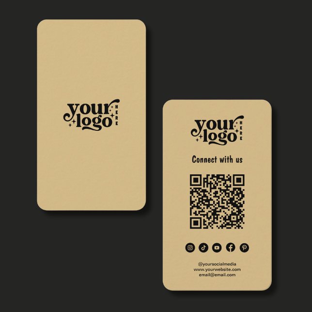 Modern Minimalist Logo & QR Code Business Card (Creator Uploaded)