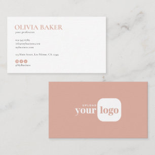 Modern Minimalist Logo & Social Media Icons Business Card