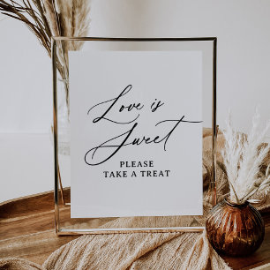 Modern Minimalist Love is Sweet Wedding Sign