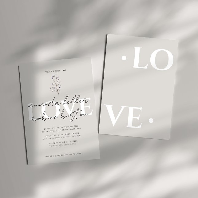 Modern Minimalist LOVE Wedding Invitation (Creator Uploaded)