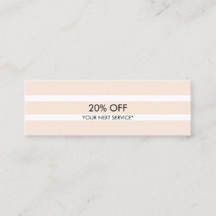 Modern Minimalist Lt Pink Stripe Pattern Discount Mini Business Card