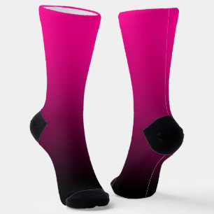 Modern Minimalist Magenta Black Gradient Socks