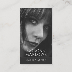 Modern Minimalist Makeup Artist Photo Business Card