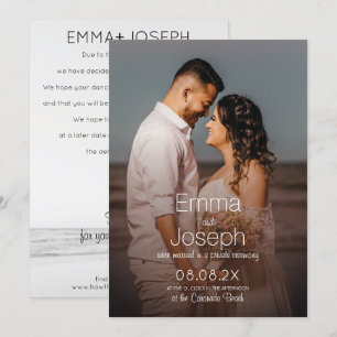 Modern Minimalist Married Photo Announcement Card