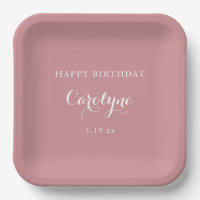 Modern Minimalist Mauve Birthday