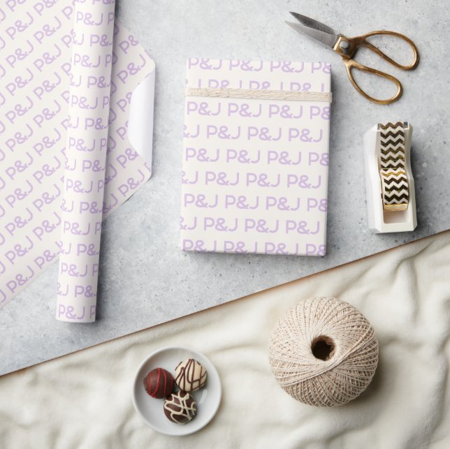 Modern Minimalist Mauve custom monogrammed wedding Wrapping Paper (Crafts)