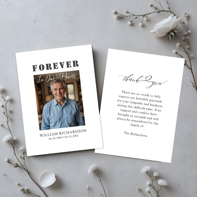 Modern Minimalist  Memorial  Funeral Sympathy  Card (Creator Uploaded)