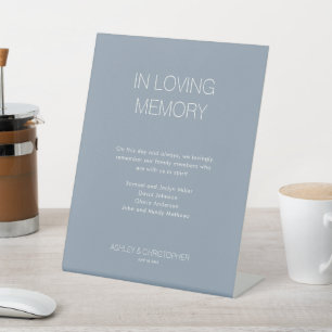 Modern Minimalist Memorial Wedding Pedestal Sign