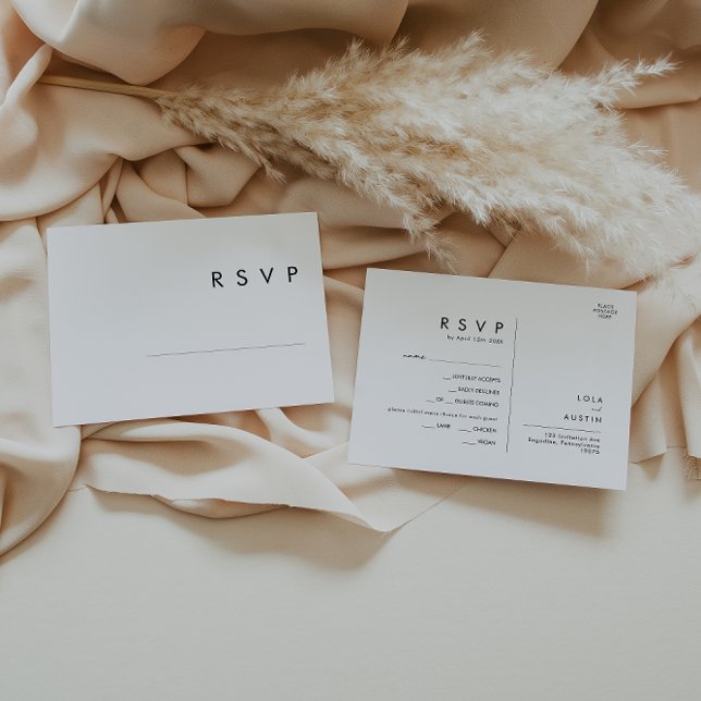 Modern Minimalist Menu Choice RSVP Card (Creator Uploaded)