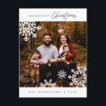 Modern Minimalist, Merriest Christmas Family Photo Postcard<br><div class="desc">Merriest Christmas. Celebrate the season with this family photo postcard It is fully customisable and personalised with your own greeting messages. Please add your return address for easy mailing. It is simple,  easy,  yet modern minimalist and festive. This is the perfect postcard for sending your holiday wishes.</div>