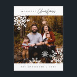 Modern Minimalist, Merriest Christmas Family Photo Postcard<br><div class="desc">Merriest Christmas. Celebrate the season with this family photo postcard It is fully customisable and personalised with your own greeting messages. Please add your return address for easy mailing. It is simple,  easy,  yet modern minimalist and festive. This is the perfect postcard for sending your holiday wishes.</div>