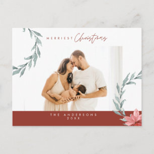 Modern Minimalist, Merriest Christmas Family  Post Postcard